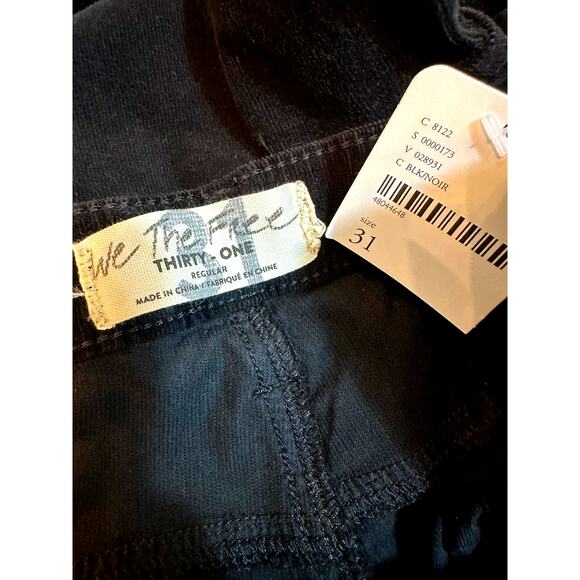 Free People Corduroy Raw Hem Flare Jeans Black Noir 31 - Picture 9 of 9